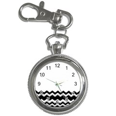 Chevrons Black Pattern Background Key Chain Watches by Amaryn4rt