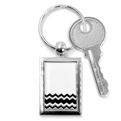 Chevrons Black Pattern Background Key Chains (rectangle)  by Amaryn4rt