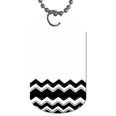 Chevrons Black Pattern Background Dog Tag (two Sides) by Amaryn4rt