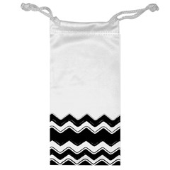 Chevrons Black Pattern Background Jewelry Bag by Amaryn4rt