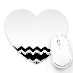 Chevrons Black Pattern Background Heart Mousepads by Amaryn4rt