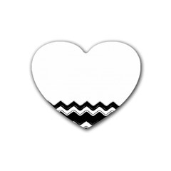 Chevrons Black Pattern Background Heart Coaster (4 Pack)  by Amaryn4rt