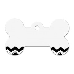 Chevrons Black Pattern Background Dog Tag Bone (two Sides) by Amaryn4rt