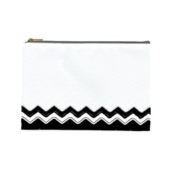 Chevrons Black Pattern Background Cosmetic Bag (large)  by Amaryn4rt