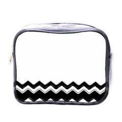 Chevrons Black Pattern Background Mini Toiletries Bags by Amaryn4rt