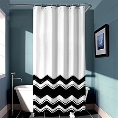 Chevrons Black Pattern Background Shower Curtain 36  X 72  (stall)  by Amaryn4rt