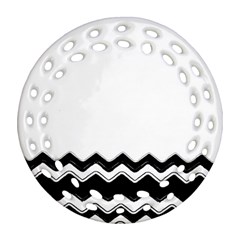 Chevrons Black Pattern Background Ornament (round Filigree)