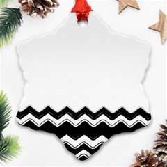 Chevrons Black Pattern Background Ornament (snowflake)