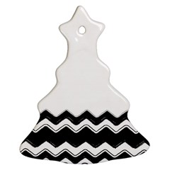 Chevrons Black Pattern Background Christmas Tree Ornament (two Sides)