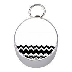 Chevrons Black Pattern Background Mini Silver Compasses