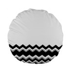 Chevrons Black Pattern Background Standard 15  Premium Flano Round Cushions Back