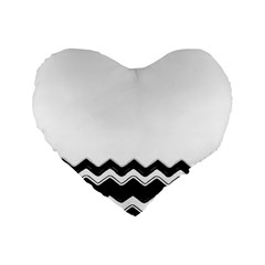 Chevrons Black Pattern Background Standard 16  Premium Flano Heart Shape Cushions