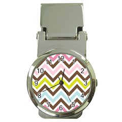 Chevrons Stripes Colors Background Money Clip Watches by Amaryn4rt