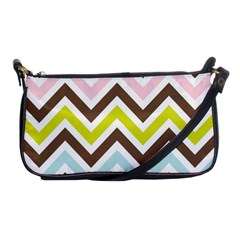 Chevrons Stripes Colors Background Shoulder Clutch Bags by Amaryn4rt