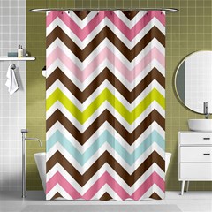 Chevrons Stripes Colors Background Shower Curtain 48  X 72  (small)  by Amaryn4rt