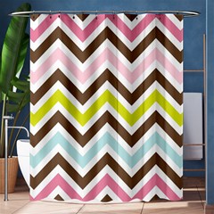 Chevrons Stripes Colors Background Shower Curtain 60  X 72  (medium)  by Amaryn4rt