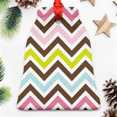 Chevrons Stripes Colors Background Bell Ornament (two Sides)