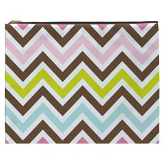 Chevrons Stripes Colors Background Cosmetic Bag (xxxl)  by Amaryn4rt