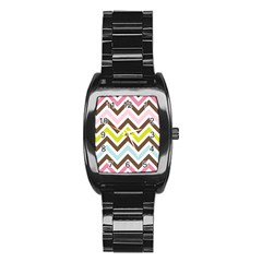 Chevrons Stripes Colors Background Stainless Steel Barrel Watch by Amaryn4rt