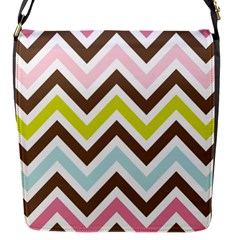 Chevrons Stripes Colors Background Flap Messenger Bag (s) by Amaryn4rt