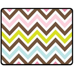 Chevrons Stripes Colors Background Double Sided Fleece Blanket (medium)  by Amaryn4rt