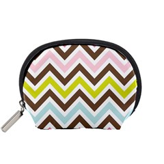 Chevrons Stripes Colors Background Accessory Pouches (small)  by Amaryn4rt