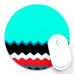 Pattern Digital Painting Lines Art Round Mousepads by Amaryn4rt