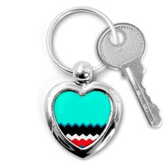 Pattern Digital Painting Lines Art Key Chains (heart)  by Amaryn4rt