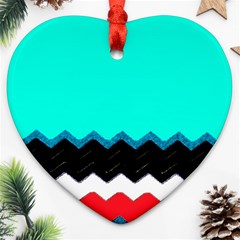 Pattern Digital Painting Lines Art Heart Ornament (two Sides) by Amaryn4rt