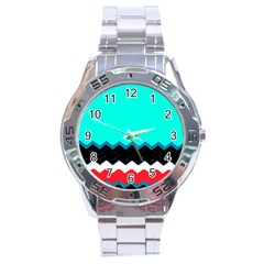 Pattern Digital Painting Lines Art Stainless Steel Analogue Watch by Amaryn4rt