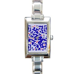 Digital Computer Graphic Qr Code Is Encrypted With The Inscription Rectangle Italian Charm Watch by Amaryn4rt