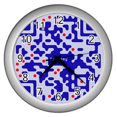 Digital Computer Graphic Qr Code Is Encrypted With The Inscription Wall Clocks (silver)  by Amaryn4rt