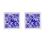 Digital Computer Graphic Qr Code Is Encrypted With The Inscription Cufflinks (Square) Front(Pair)