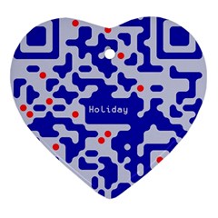 Digital Computer Graphic Qr Code Is Encrypted With The Inscription Heart Ornament (two Sides)