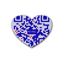 Digital Computer Graphic Qr Code Is Encrypted With The Inscription Heart Coaster (4 Pack)  by Amaryn4rt