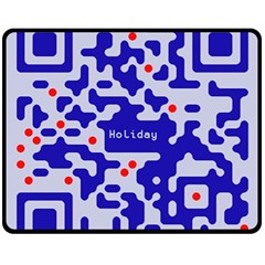 Digital Computer Graphic Qr Code Is Encrypted With The Inscription Fleece Blanket (medium)  by Amaryn4rt