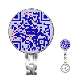 Digital Computer Graphic Qr Code Is Encrypted With The Inscription Stainless Steel Nurses Watch by Amaryn4rt