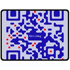 Digital Computer Graphic Qr Code Is Encrypted With The Inscription Double Sided Fleece Blanket (large)  by Amaryn4rt