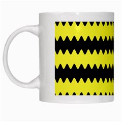 Yellow Black Chevron Wave White Mugs by Amaryn4rt