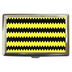 Yellow Black Chevron Wave Cigarette Money Cases by Amaryn4rt