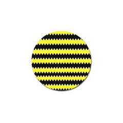 Yellow Black Chevron Wave Golf Ball Marker by Amaryn4rt