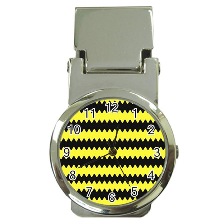 Yellow Black Chevron Wave Money Clip Watches