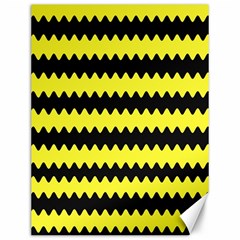 Yellow Black Chevron Wave Canvas 12  X 16   by Amaryn4rt