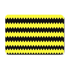 Yellow Black Chevron Wave Small Doormat  by Amaryn4rt