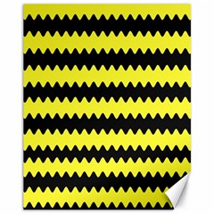 Yellow Black Chevron Wave Canvas 11  X 14   by Amaryn4rt