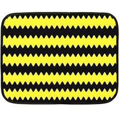 Yellow Black Chevron Wave Fleece Blanket (mini) by Amaryn4rt