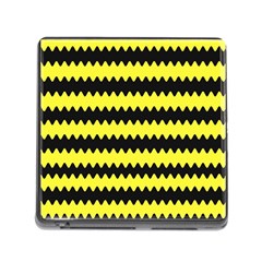 Yellow Black Chevron Wave Memory Card Reader (square) by Amaryn4rt