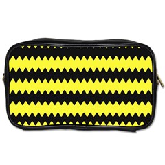 Yellow Black Chevron Wave Toiletries Bags 2-side by Amaryn4rt