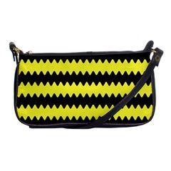 Yellow Black Chevron Wave Shoulder Clutch Bags by Amaryn4rt