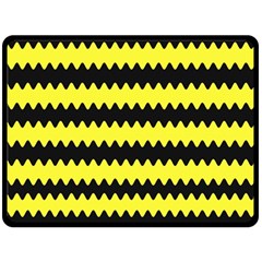 Yellow Black Chevron Wave Fleece Blanket (large) 